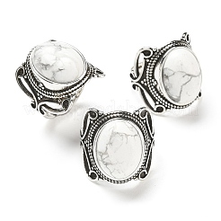 Регулируемые кольца из натурального говлита&nbsp;RJEW-I108-02AS-04