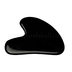 Natürliche schwarze Obsidian Gua Sha Boards, schabende Massagewerkzeuge, Gua Sha Gesichtswerkzeuge, Herz, 71~73x48~55x5~6 mm