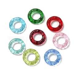 Прозрачное стеклянное соединительное кольцо, разноцветные, 25x6 мм