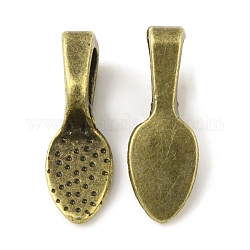 Lega di colla sulle barre pad piatti, ciondoli a pala, bronzo antico, 15x5x1~5mm, Foro: 4.5x3 mm