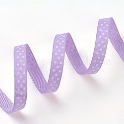 水玉柄リボングログランリボン  lt.purple  斜線上の3点  幅約3/8インチ（10mm）  50ヤード/ロール（45.72メートル/ロール）