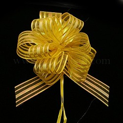 Handmade Elastic Packaging Ribbon Bows, Nice for Packing Decorations, Gold, 170mm