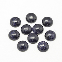 Синтетические голубые голдстоуновские кабошоны, окрашенные, полукруглые / купольные, 8x4 мм
