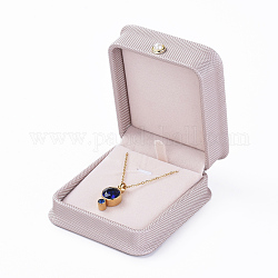 Coffrets cadeaux pendentif en cuir pu, avec bouton de perles imitation fer et plastique et velours à l'intérieur, pour le mariage, coffret de rangement de bijoux, rose brumeuse, 8.6x7.4x3.9 cm