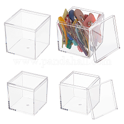 Arricraft 4шт 2 стиля квадратные перерабатываемые пластиковые прозрачные подарочные коробки, с крышкой, для детского душа коробка конфет, прозрачные, 2шт / стиль
