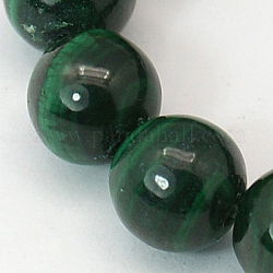 Abalorios de malaquita naturales hebras, redondo, verde, 5~6mm, agujero: 0.8 mm, 33 pcs / Hilo, 8 pulgada