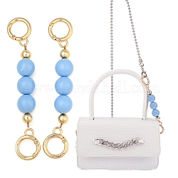 Catena di estensione della borsa, con perline in plastica abs e anelli a molla in lega leggera d'oro, per accessori per la sostituzione della borsa, cielo azzurro, 14x1.75cm
