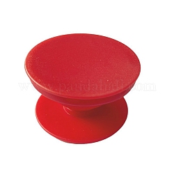 Soporte de agarre de teléfono redondo plano de plástico, soporte de dedo expandible, con pegatinas, apto para resina epoxi en la empuñadura superior del teléfono, rojo, 4 cm