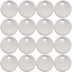 CREATCABIN 304 Stainless Steel Charms, Stamping Blank Tag Pendants, Flat Round, Stainless Steel Color, 10x1mm, Hole: 1mm, 200pcs/box