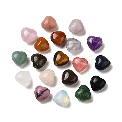 Perline in pietra mista naturale e sintetica, cuore, 14.5~15x14.5~15x8.5mm, Foro: 1.5 mm