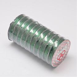 Filo di cristallo elastico piatto, filo per perline elastico, per realizzare bracciali elastici, verde mare, 0.8mm, circa 10.93 iarde (10 m)/rotolo