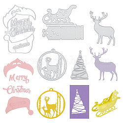 Gorgecraftクリスマステーマ炭素鋼切断ダイステンシル  DIYスクラップブッキング/フォトアルバム用  装飾的なエンボス印刷紙のカード  マットプラチナカラー  6.4x6x0.09cm  5個/セット