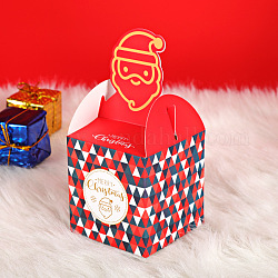 Coffrets cadeaux de bonbons à thème de noël, boîtes d'emballage, pour noël présente des bonbons fête du festival de noël, rouge, 18x8.5x8.5 cm