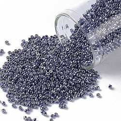 Toho perles de rocaille rondes, Perles de rocaille japonais, (pf567) permafinish violet métallisé, 15/0, 1.5mm, Trou: 0.7mm, environ 15000 pcs/50 g