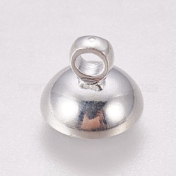 Alu-Perlenkappe Anhänger Kautionen, für Globus Glas Bubble Cover Anhänger machen, Platin Farbe, 6.6x8 mm, Bohrung: 1.8 mm