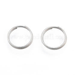 304 anelli portachiavi in ​​acciaio inox, anelli di salto a doppio anello, colore acciaio inossidabile, 10x1.5mm, diametro interno: 9mm, singolo filo: 0.7mm