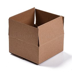 Nbeadsm 1pcs cajas de joyería de cartón corrugado, cajas de embalaje de regalo, cuadrado, bronceado, producto terminado: 104x104x50 mm, desplegar: 200x150x4 mm