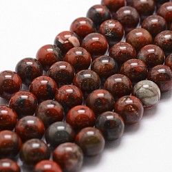 Natur Brekzien Jaspis Perle Stränge, Runde, 6 mm, Bohrung: 1 mm, ca. 61 Stk. / Strang, 14.9 Zoll ~ 15.1 Zoll