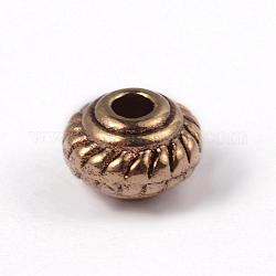 Tibetan Style Alloy Beads, Rondelle, Cadmium Free & Nickel Free & Lead Free, Antique Golden, 4.5x2.5mm, Hole: 1mm