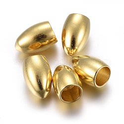 304 торцевые крышки из нержавеющей стали шнур, золотые, 6x4 мм, отверстие : 2.5 мм
