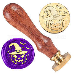 DELORIGIN Halloween Wax Sealing Stamp, Pumpkin Witch Hat Brass Head Wax Stamp 1