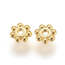 Alliage daisy séparateurs perles de style tibétain, Sans cadmium & sans nickel & sans plomb, fleur, or, 4x1.5mm, Trou: 1mm