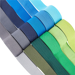 BENECREAT 30M 12 Colors Colored Flat Elastic Rubber Band, Webbing Garment Sewing Accessories, Mixed Color, 25mm, about 2.37~2.5m/color