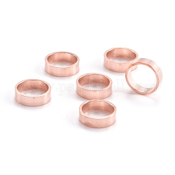 304 подвески и соединительные кольца из нержавеющей стали, Кольцевая форма, розовое золото , 6.5x2 мм