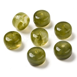 Transparente Acryl Perlen, Fass, Olive, 14.5x10 mm, Bohrung: 2 mm, ca. 310 Stk. / 500 g