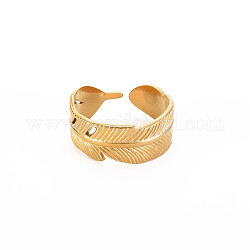 Ионное покрытие (ip) 304 открытое манжетное кольцо из нержавеющей стали для женщин, без никеля , реальный 18k позолоченный, размер США 9 1/4 (19.1 мм)