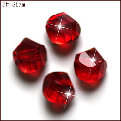 Perles d'imitation cristal autrichien, grade AAA, facette, polygone, rouge foncé, 6mm, Trou: 0.7~0.9mm