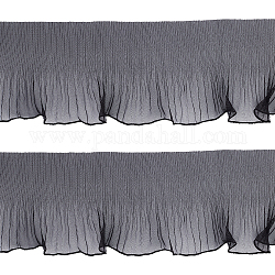 Ruban de polyester à volants en organza, pour la décoration, grises , 5-1/8 pouce (130 mm)