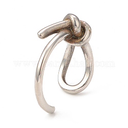 304 открытое манжетное кольцо из нержавеющей стали с узлом для женщин, цвет нержавеющей стали, внутренний диаметр: 17 мм