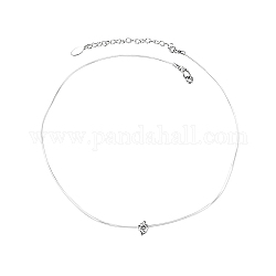 Collane con pendente in argento sterling rodiato con zirconi cubici, Con filo di cristallo, platino, 11.42 pollice (29 cm)