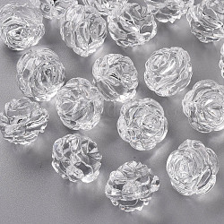 Transparent Acrylic Beads, for Mother's Day Jewelry Making, Rose, Clear, 25x22.5mm, Hole: 2.5mm, about 79pcs/500g
