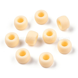 Perles plastiques opaques, mat, baril, papayawhip, 9x6mm, Trou: 3.8mm, environ 1900 pcs/500 g