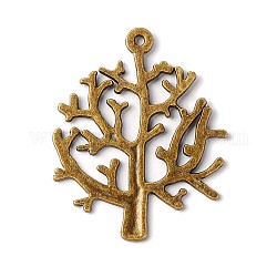 Pendentifs en alliage de zinc de style tibétain, arbre de breloques de la vie, sans cadmium et sans plomb, bronze antique, 32x26x1mm, Trou: 1mm