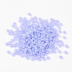Perline semi di vetro, ceylon, tondo, lilla, 4mm, Foro: 1.5 mm, circa 4500pcs/libbra