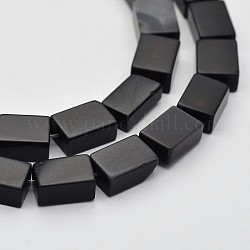 Brins de perles d'onyx noir naturel rectangle, teinte, 9x6x4mm, Trou: 1mm, Environ 44 pcs/chapelet, 15.7 pouce
