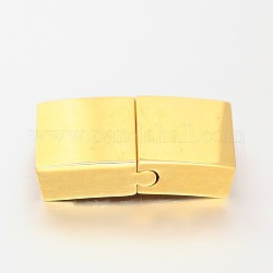 Glatte Oberfläche 316 Edelstahl Rechteck Magnetschließen, golden, 22x12x5 mm, Bohrung: 10x3 mm