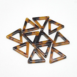 Pendenti in cellulosa acetato (resina), motivo tartaruga, triangolo, goldenrod, 17.5x21.5x2.5~3mm, Foro: 1 mm