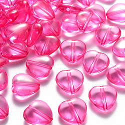Perles en acrylique transparente, cœur, camélia, 13.5x13.5x5.5mm, Trou: 1.5mm, environ 775 pcs/500 g