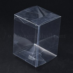 長方形の透明なプラスチックのPVCボックスギフト包装  防水折りたたみボックス  おもちゃやカビ用  透明  箱：10x10x14.2センチメートル