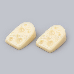 Cabochon decodificati in resina, formaggio, cibo imitazione, verga d'oro pallido, 16x10x5mm