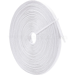 Flat Cotton Ribbon, Garment Sewing Accessories, White, 3/8 inch(11mm), about 16.40 Yards(15m)/Roll