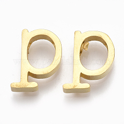 Colgantes de 304 acero inoxidable, dorado, carta, letter.p, 12x9x3mm, agujero: 1.8 mm