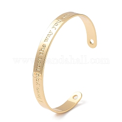 Braccialetti aperti da donna in ottone placcato a cremagliera, braccialetto di parola amore, oro, diametro interno: 2-3/8 pollice (5.9 cm)