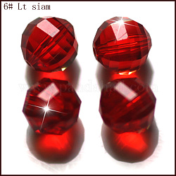 Imitazione branelli di cristallo austriaco, grado aaa, sfaccettato, tondo, rosso, 8mm, Foro: 0.9~1 mm