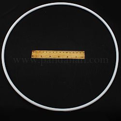 PP Plastic Hoops, Macrame Ring, for Crafts and Woven Net/Web with Feather Supplies, Round, White, 350x7mm