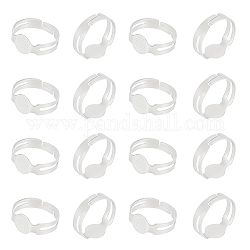 Unicraftale circa 150 pz anelli vuoti regolabili anelli di barretta di base 7mm pad in lega base dell'anello base piatta rotonda impostazioni dell'anello vuoto materiale anelli base cabochon base lunetta vassoio per forniture per la creazione di gioielli